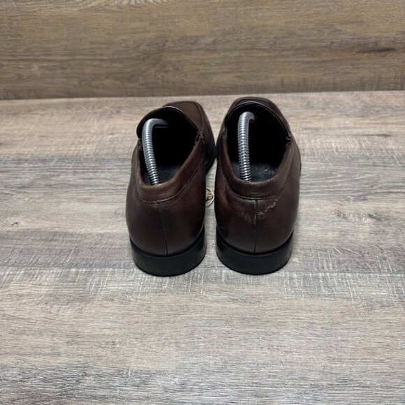 Donald Pliner Pole 120 Brown Leather Square Toe Loafers Men's Size 10 - Picture 3 of 6